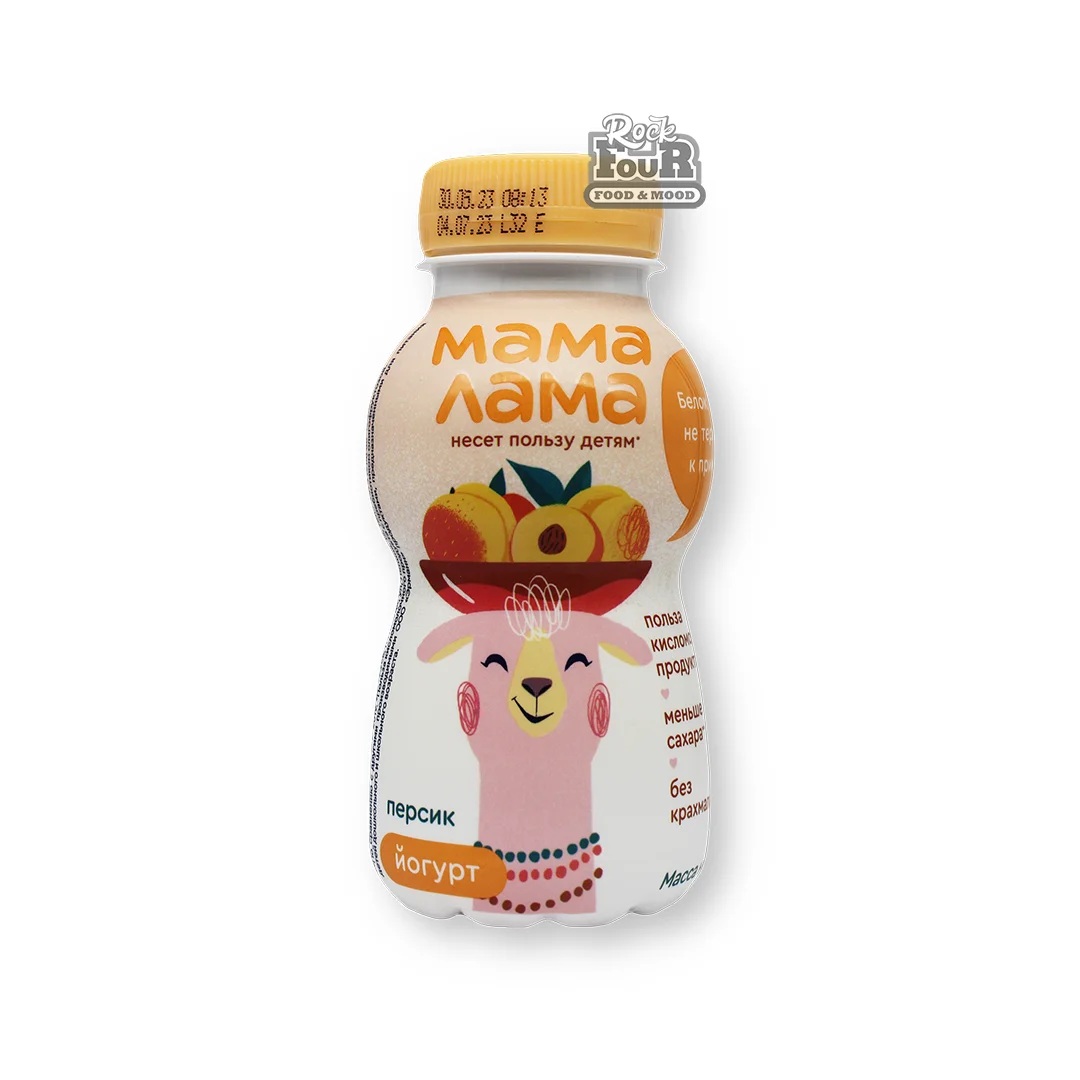 Յոգուրտ ըմպելի «Мама Лама» դեղձ 2.5% 200գ